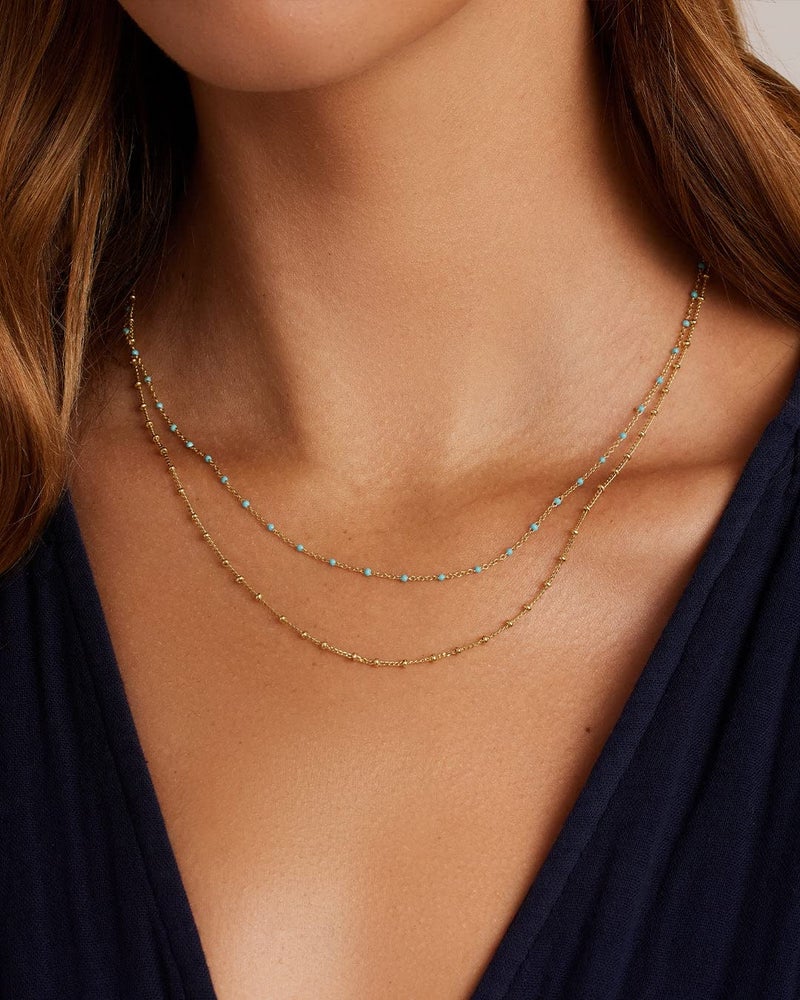 gorjana - Capri Layer Necklace - 18K Gold-Plated Brass - Vibrant Enamel Accents - Secure Spring Closure - Versatile Layered Design - Everyday Elegance - Image 5